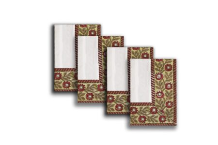 4-piece Topaki pattern cotton napkin set (18×18 inches) ideal for elegant dining and table décor. Premium reusable table linens available online in Sri Lanka.